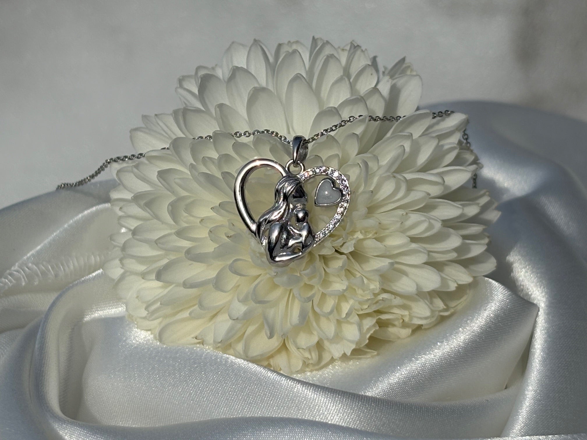 Mother’s Heart Necklace – Breastmilk  Keepsake Jewelry