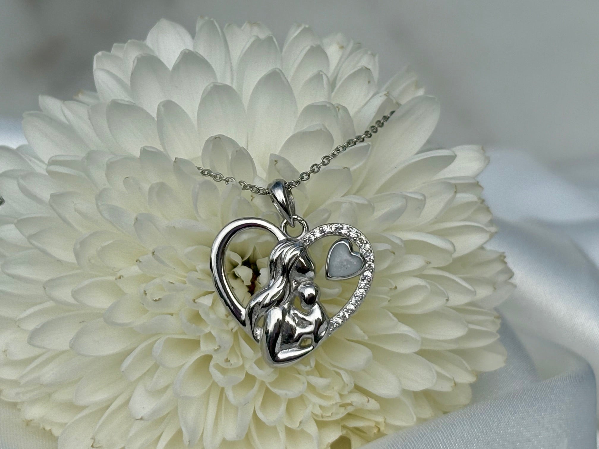 Mother’s Heart Necklace – Breastmilk  Keepsake Jewelry