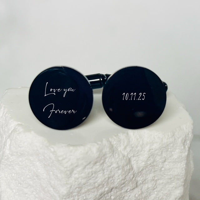 Forever Yours Engraved Cufflinks – Personalized Gift for Him