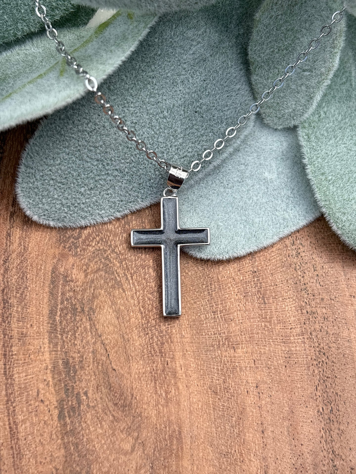 Eternal Grace” Sterling Silver Cross Cremation Necklace