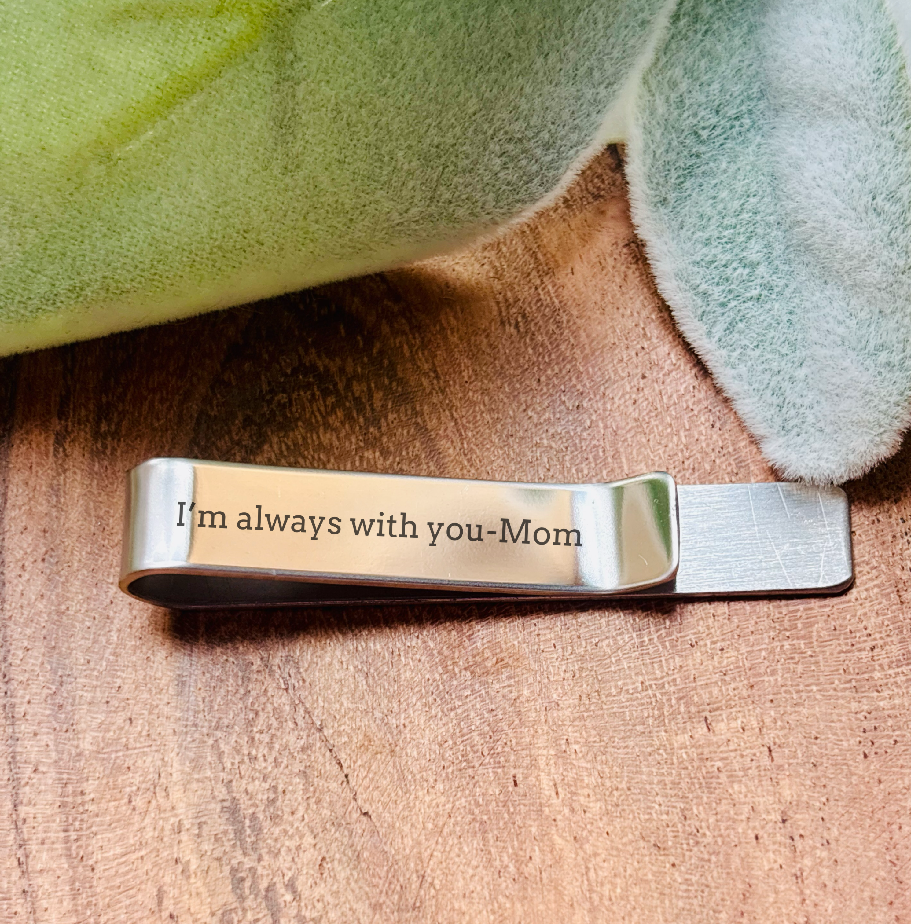 Custom Engraved Tie Clip - Handwriting Memorial or Gift