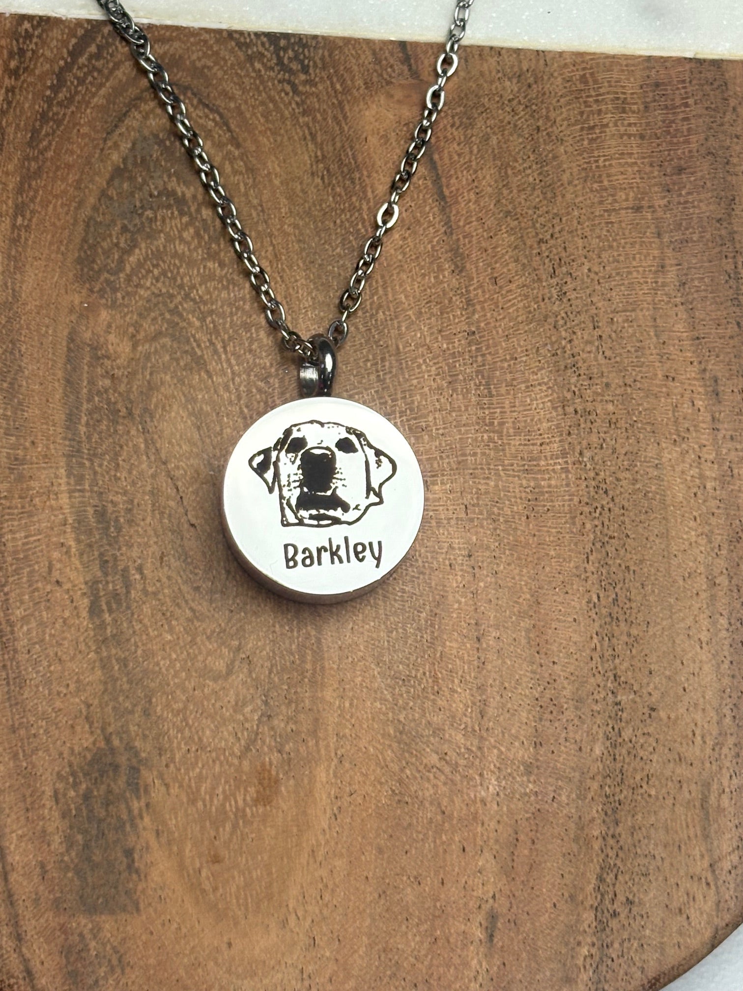 Engraved Urn Necklace - Cremation Ashes Keepsake Pendant