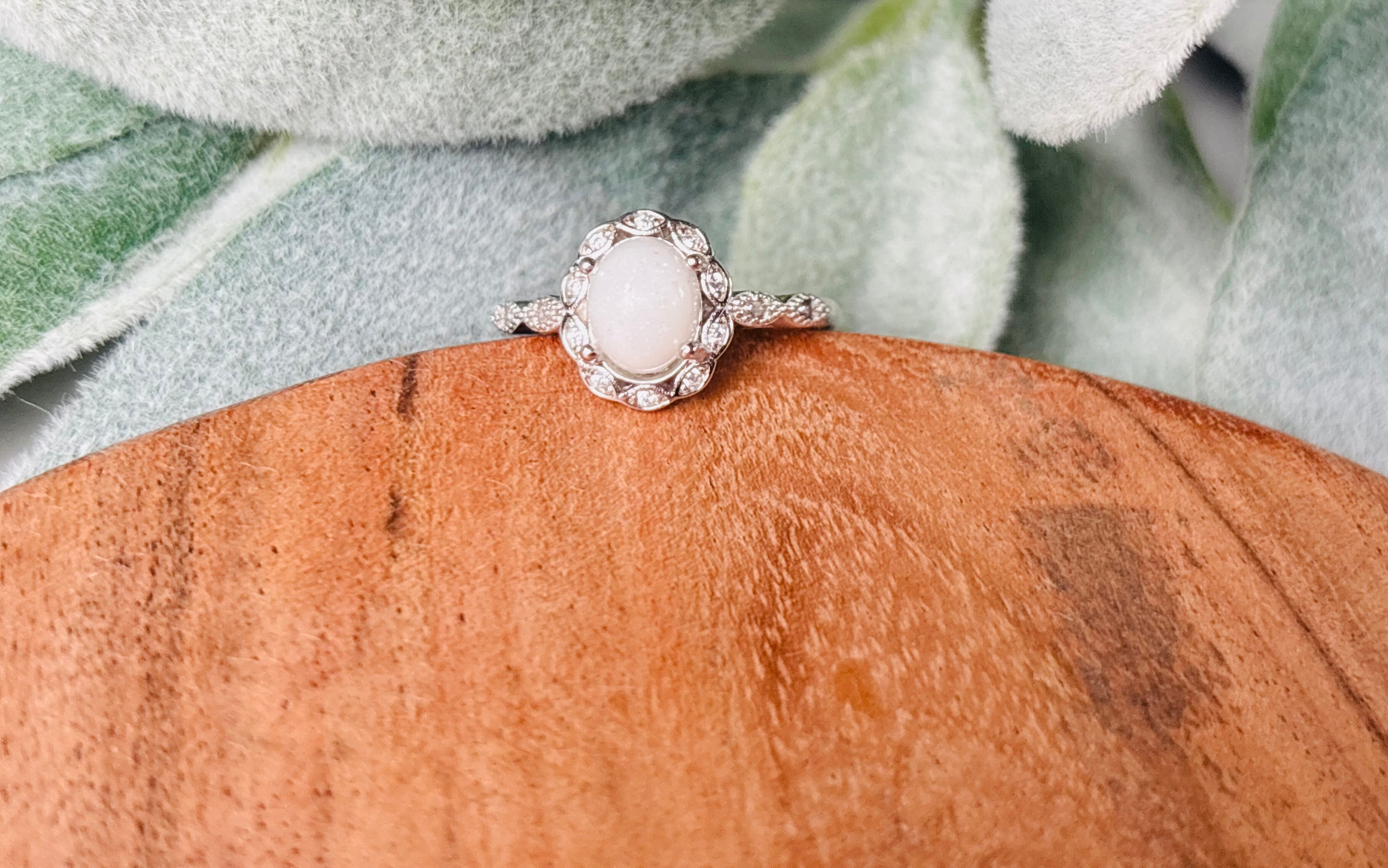 Blossom Halo Breastmilk Ring -Vintage Floral Keepsake-Hearts &amp; Halos