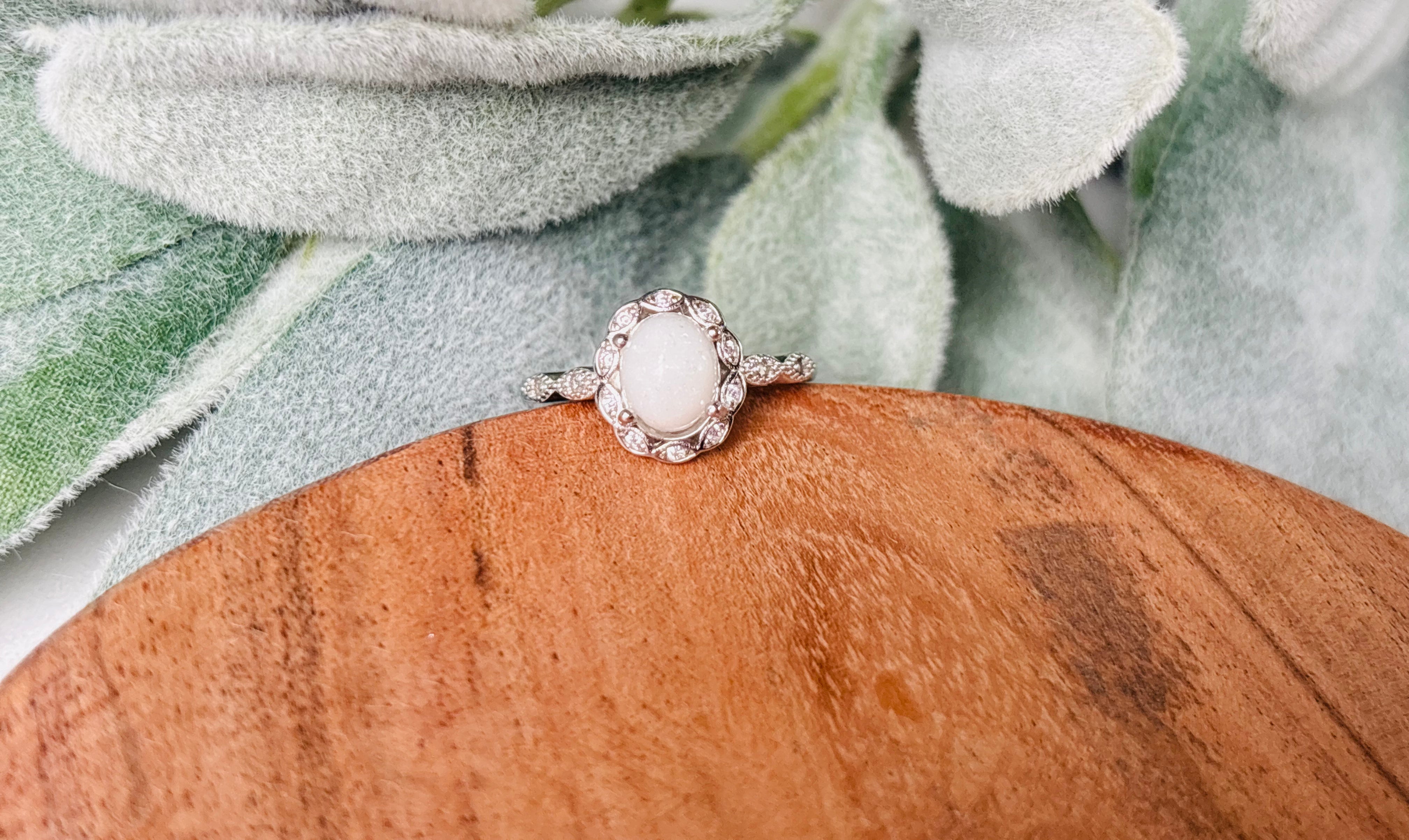 Blossom Halo Breastmilk Ring -Vintage Floral Keepsake
