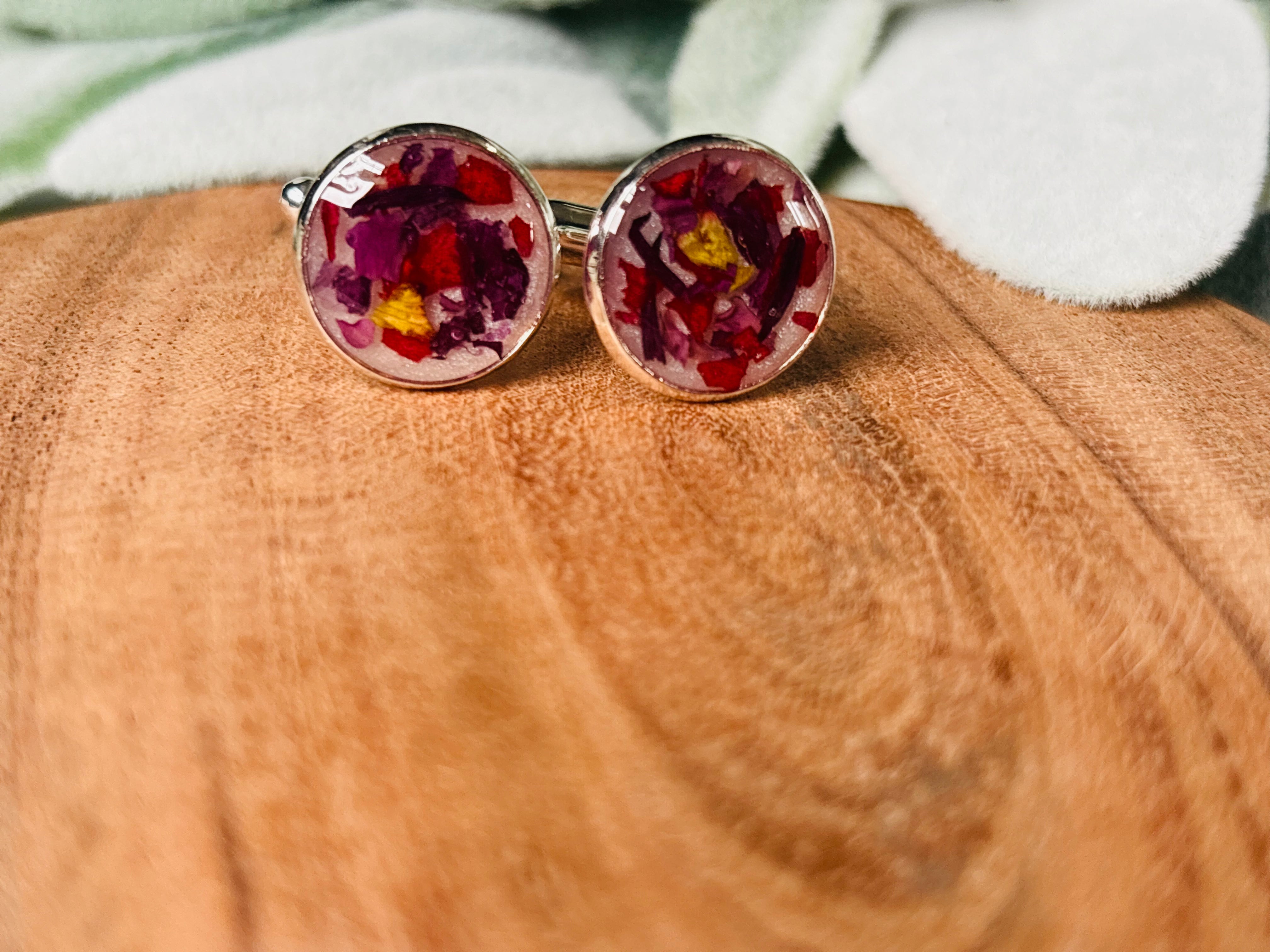 Blooming Memories Ashes Flowert Cufflinks – Memorial Keepsake for Him