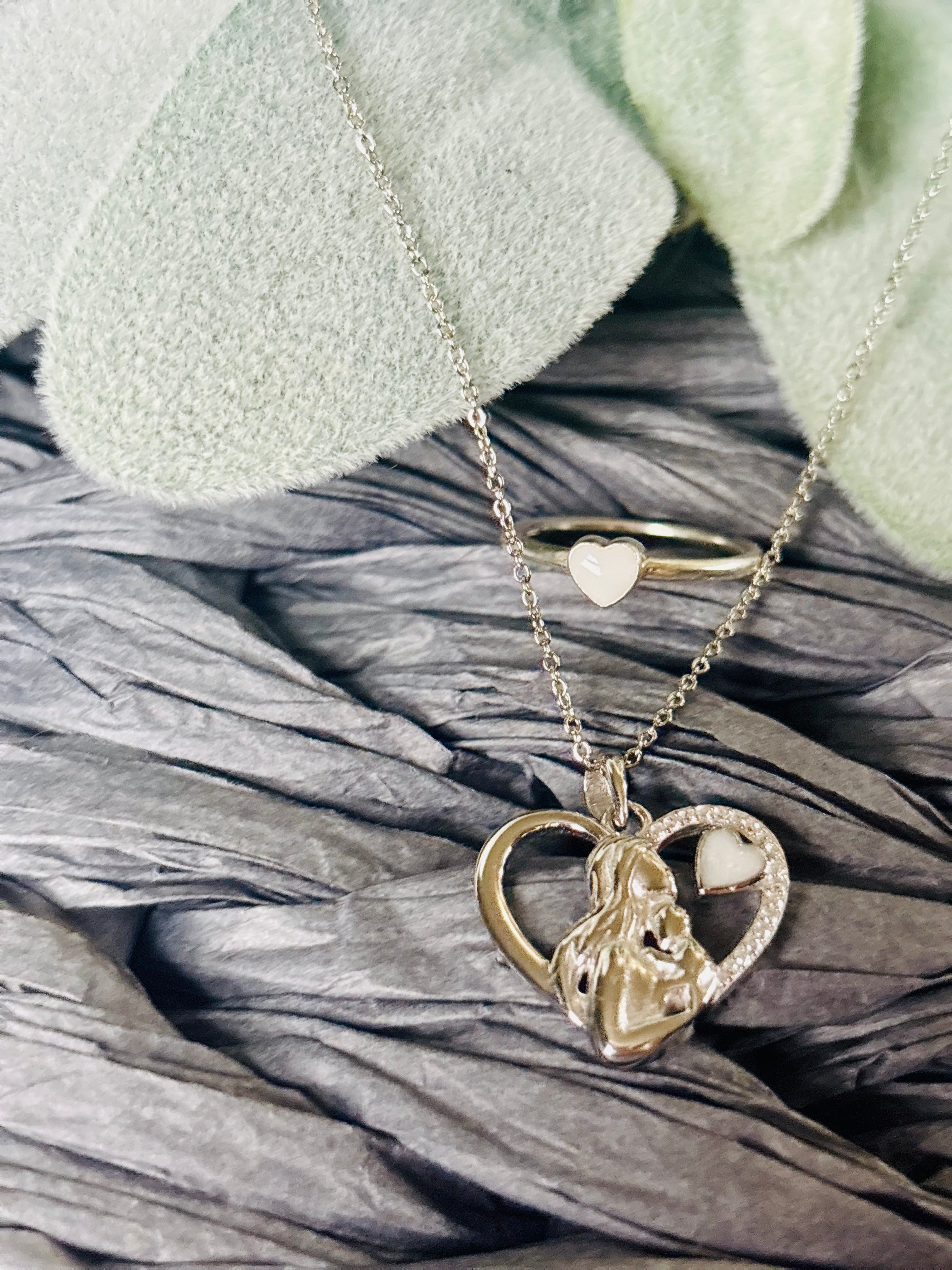Mother’s Heart Keepsake Set – Breastmilk Necklace & Ring