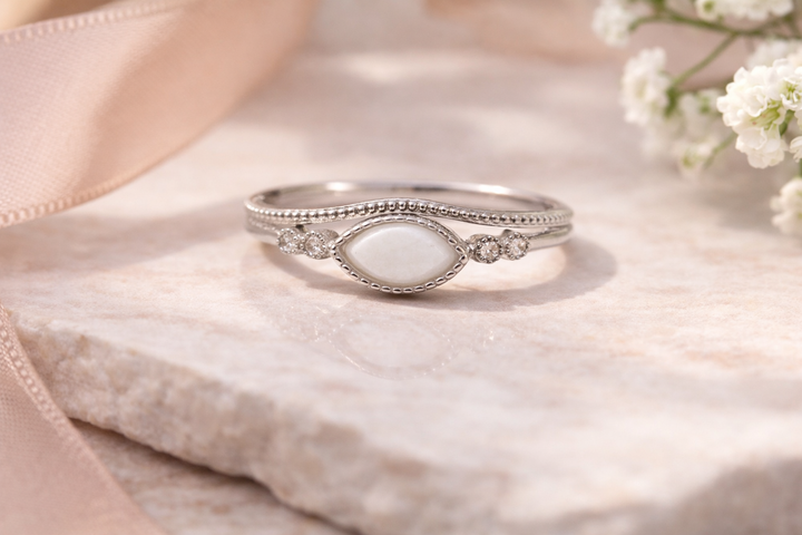Marquise Hunter Memorial Ring - Ashes, Breastmilk or Flower Keepsake