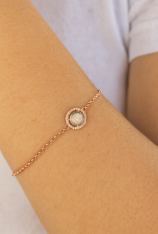 Round Halo Bracelet - Ashes or Keepsake Memorial Jewelry