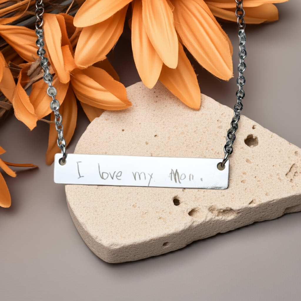 Handwriting Bar Necklace - Personalized Signature Jewelry