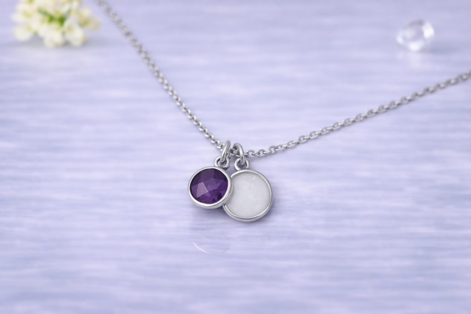 Round Minimalist Necklace - Breastmilk or Ashes Keepsake