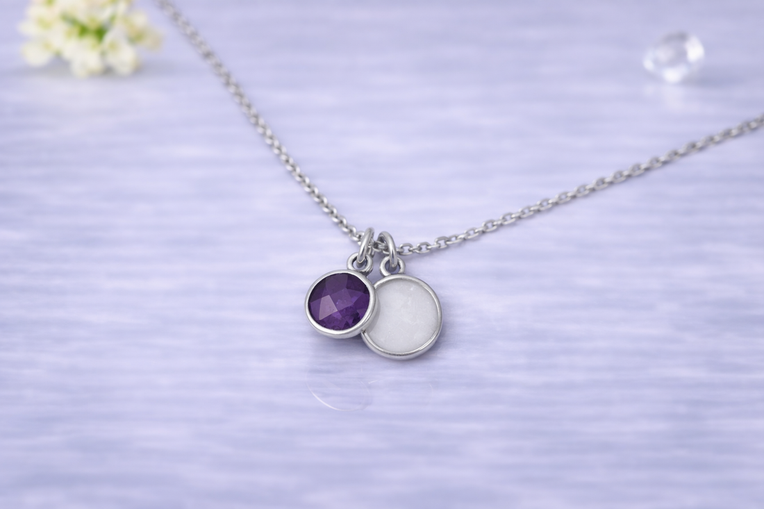 Round Minimalist Necklace - Breastmilk or Ashes Keepsake
