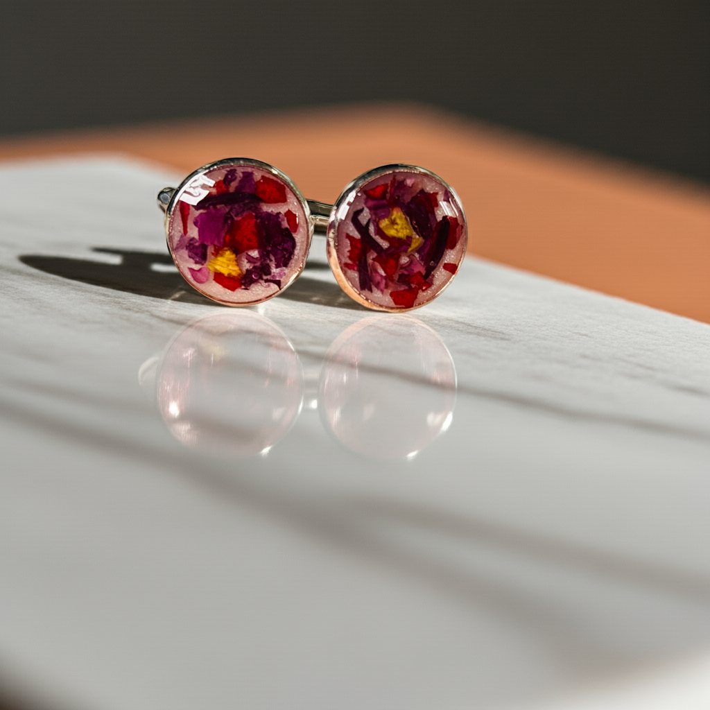 Blooming Memories Ashes Flowert Cufflinks – Memorial Keepsake for Him