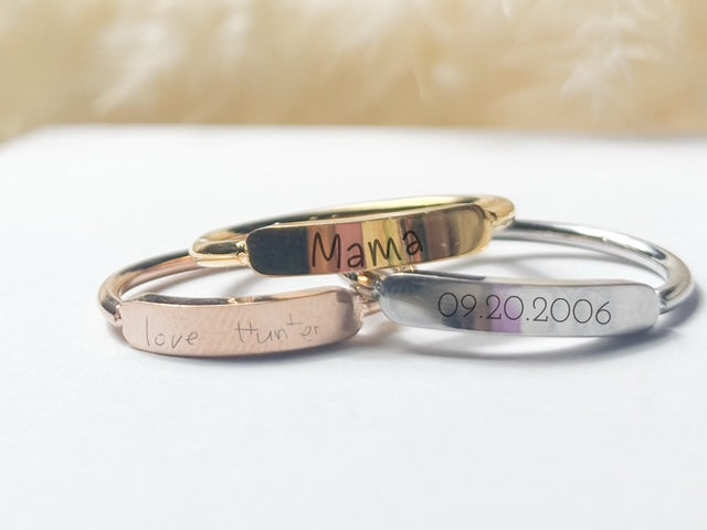 Dainty Engraved Ring - Minimalist Personalized Jewelry