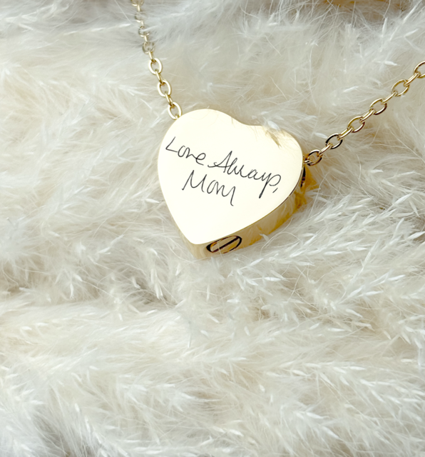 Heart Urn Necklace - Cremation Ashes Keepsake Pendant