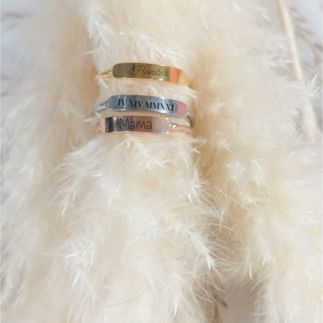 Dainty Engraved Ring - Minimalist Personalized Jewelry