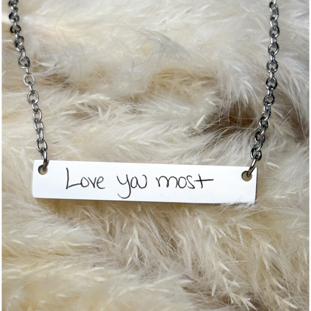 Handwriting Bar Necklace - Personalized Signature Jewelry