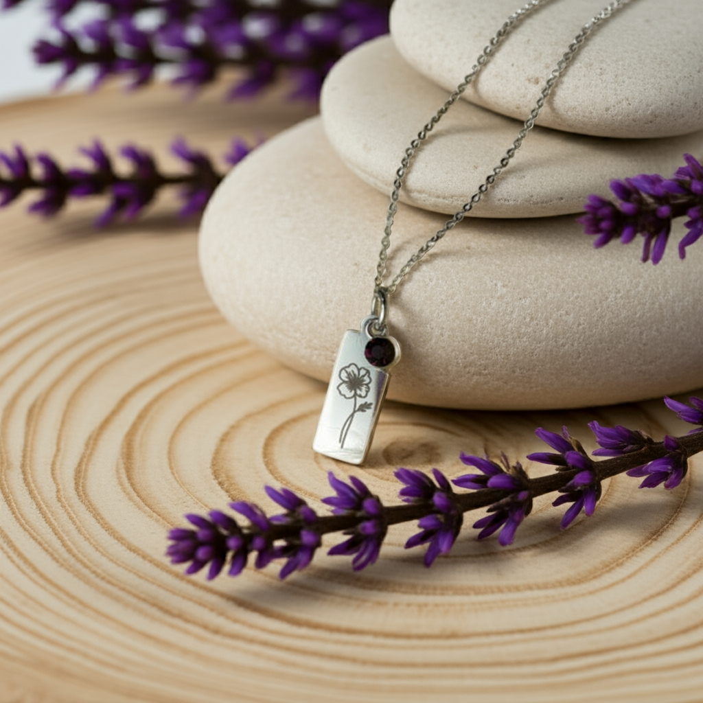 Birth Flower Necklace - Custom Floral Pendant Gift